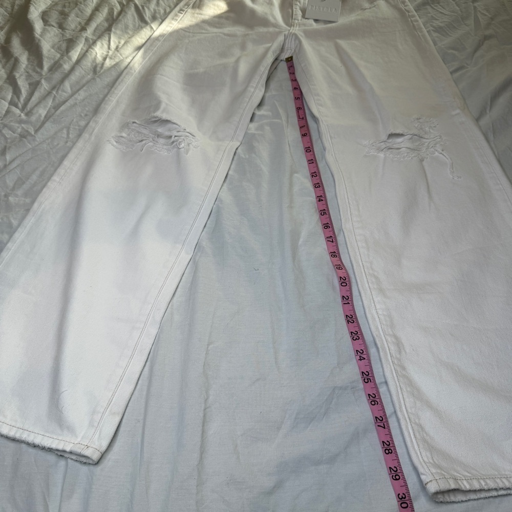 Pistola “Grayson” High Rise Baggy Jean — White Distressed — NWT Size 27 - Picture 6 of 8